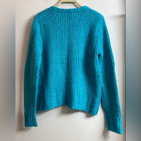 Authentic St. John’s Bay Sweater thick size L, color turquoise. - Picture 2 of 7